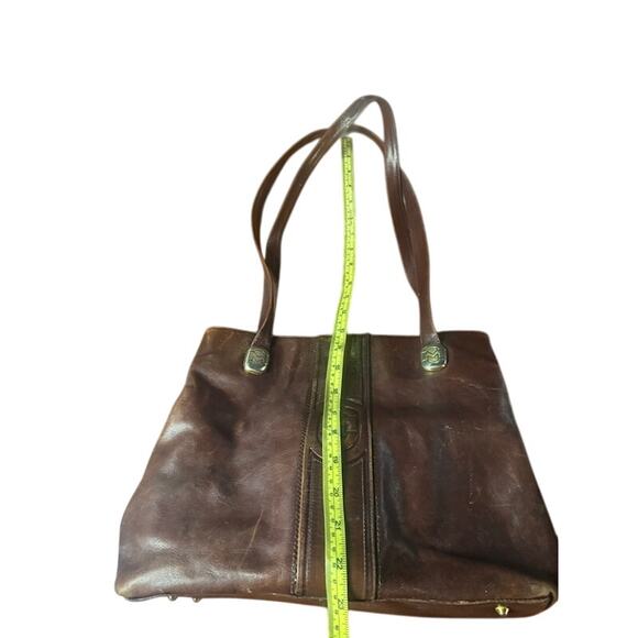 VTG Marino Orlandi Distressed Brown Leather Shoulder / Hand Bag Made in Italy - Picture 10 of 15